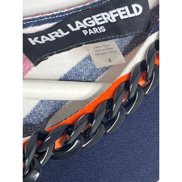 Karl Lagerfeld Women’s Size 4 Colorful Striped Sleeveless Sundress Summer - Picture 6 of 8